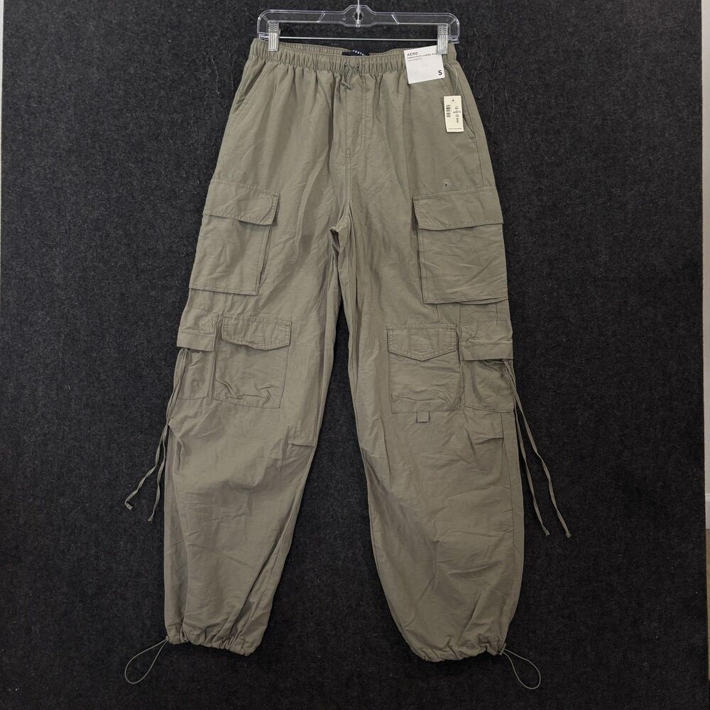 Aeropostale Parachute Cargo Pants Women's 29x28 Olive Green Baggy Relaxed Fit